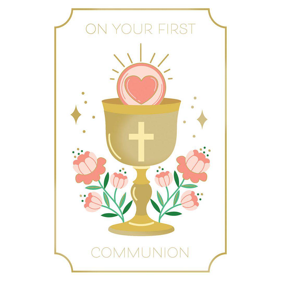 Pictura Chalice and flowers communion card from Everyday Cards collection, featuring a spiritual design with chalice and floral accents.